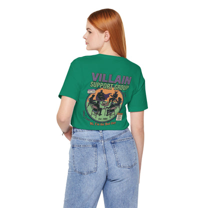 Villain Support Group Tee — Funny Supervillain Graphic T-Shirt