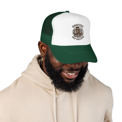 Octopus Logo Trucker Hat — "Odditees and Inklings" Foam Mesh Cap