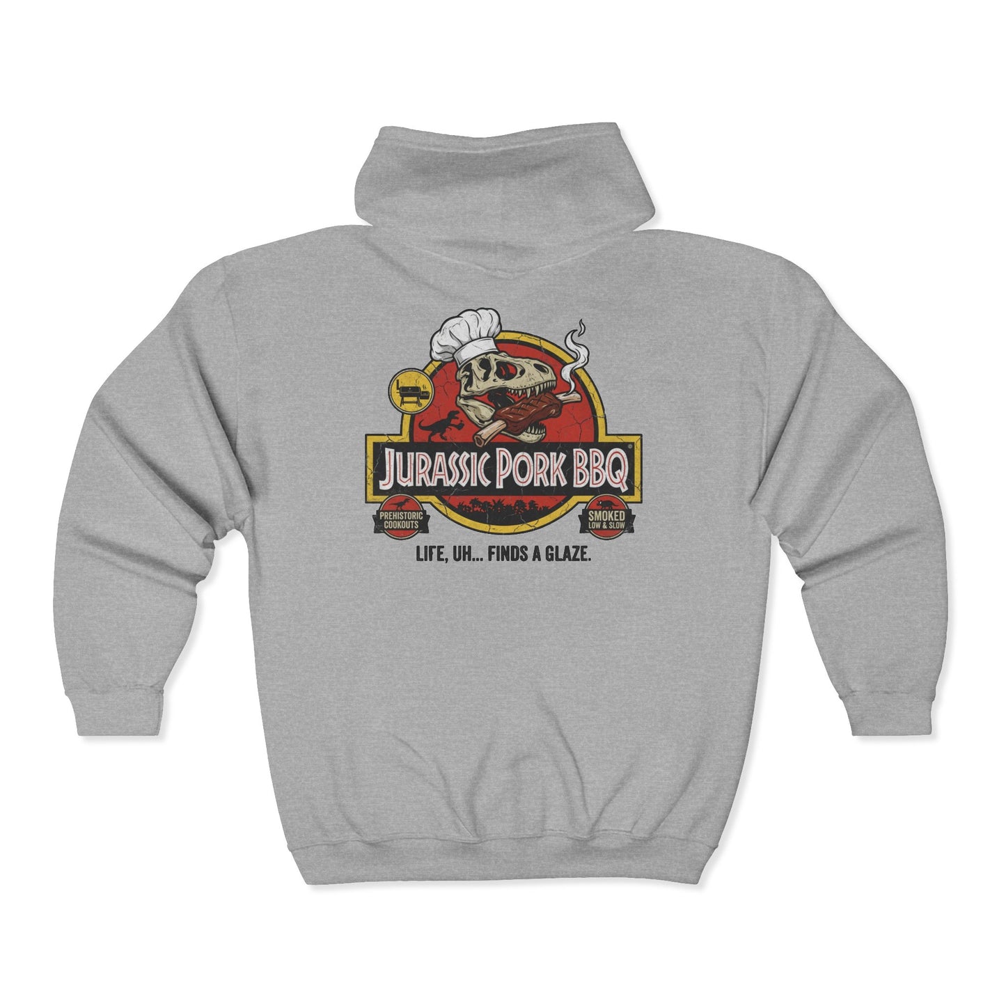 Jurassic Pork BBQ Zip-Up Hoodie — Franchise Owner Full-Zip Hoodie
