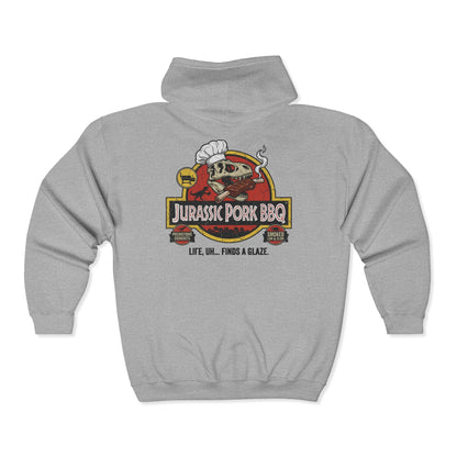 Jurassic Pork BBQ Zip-Up Hoodie — Franchise Owner Full-Zip Hoodie