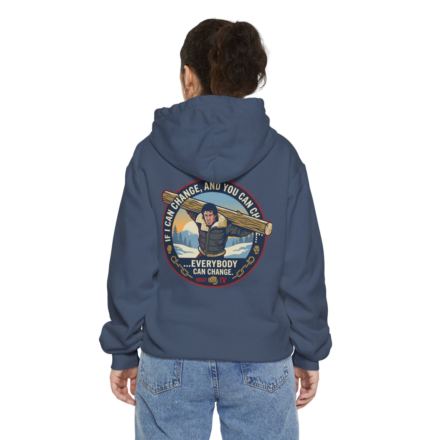 "Everybody Can Change" Underdog Montage Training Hoodie — 90's Retro Boxing Champ Inspiration Hoodie