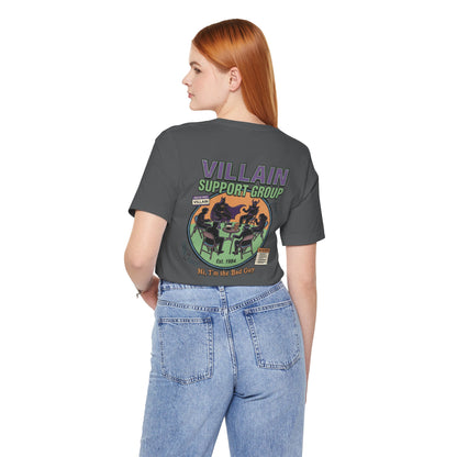 Villain Support Group Tee — Funny Supervillain Graphic T-Shirt