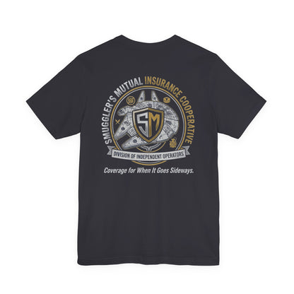 Smuggler's Mutual Insurance Cooperative Graphic Tee — "Coverage for When It Goes Sideways"