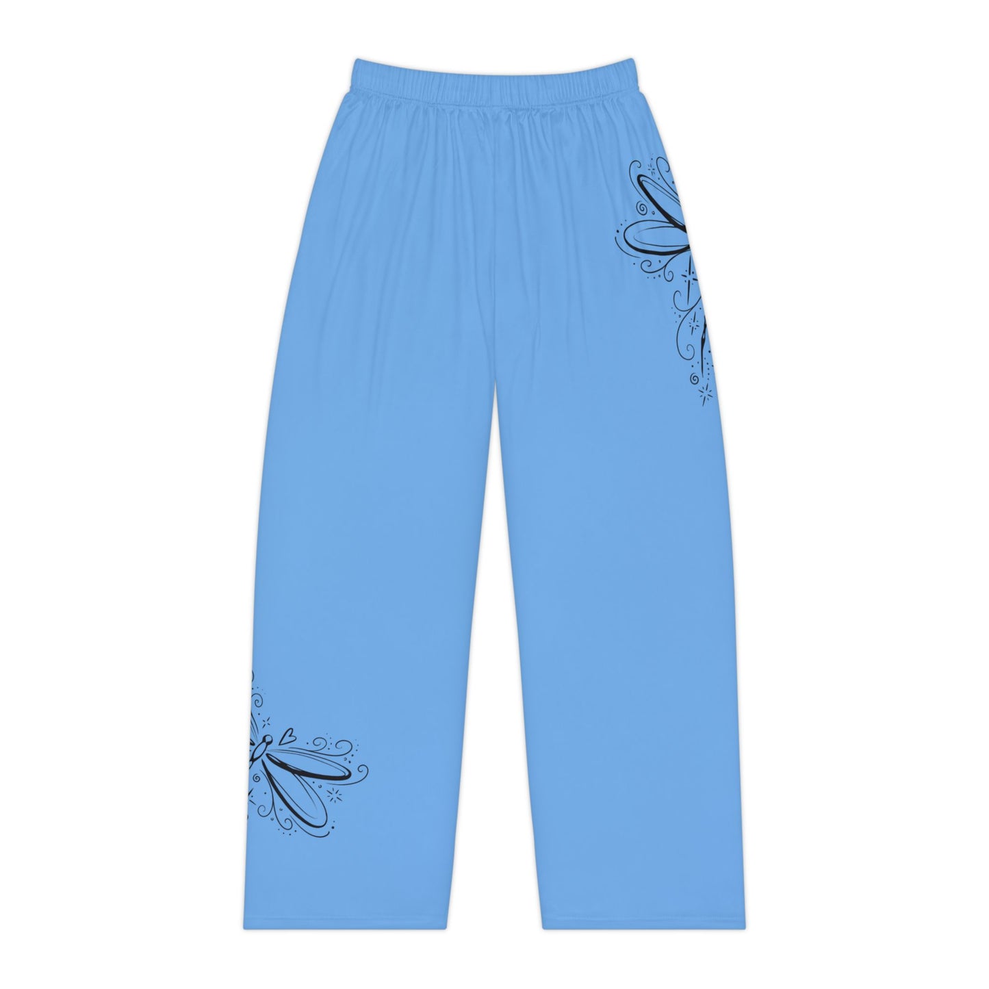 Butterfly Women's Loungewear Pajama Bottoms - Sky Blue