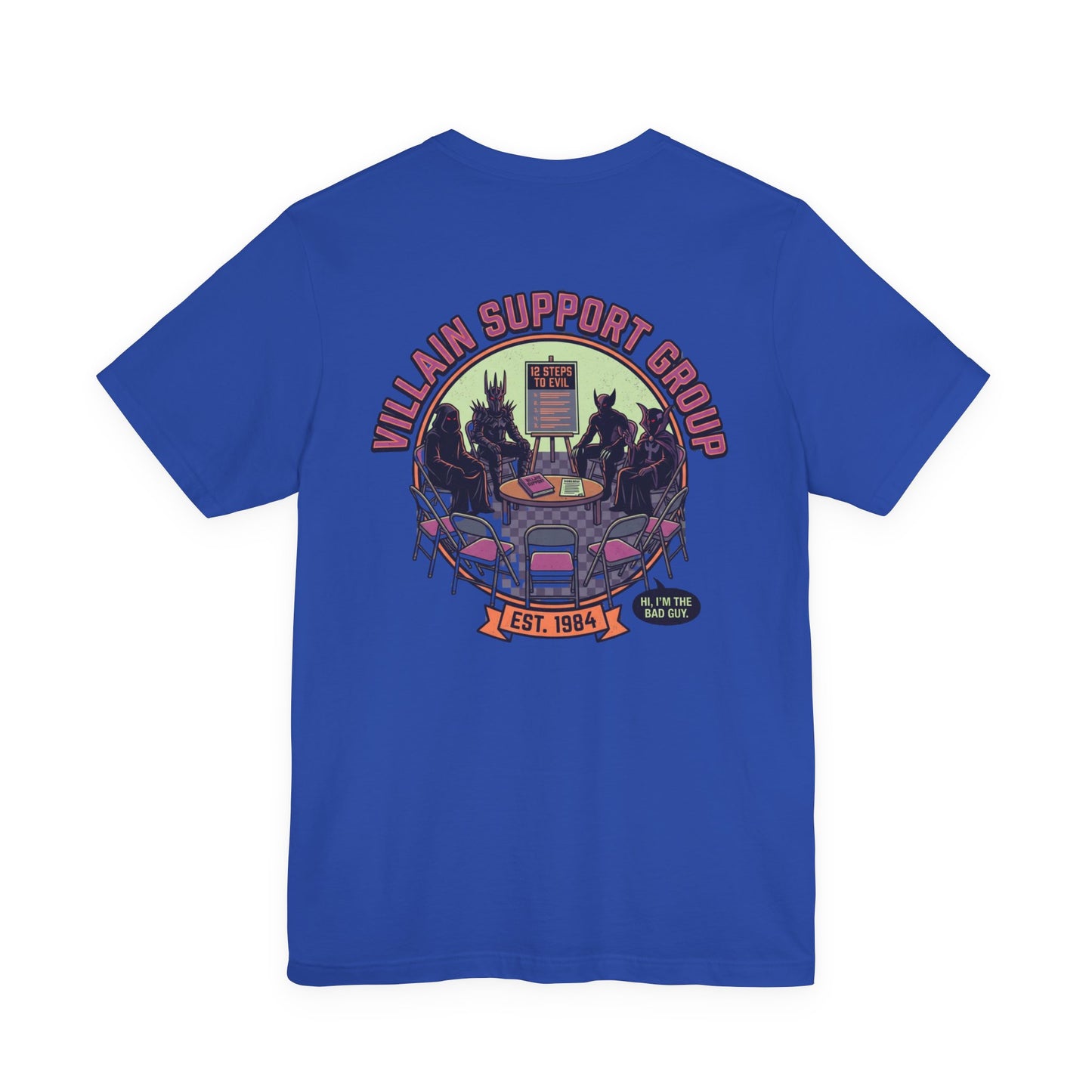 Villain Support Group T-Shirt — Funny Retro Supervillain Club Tee
