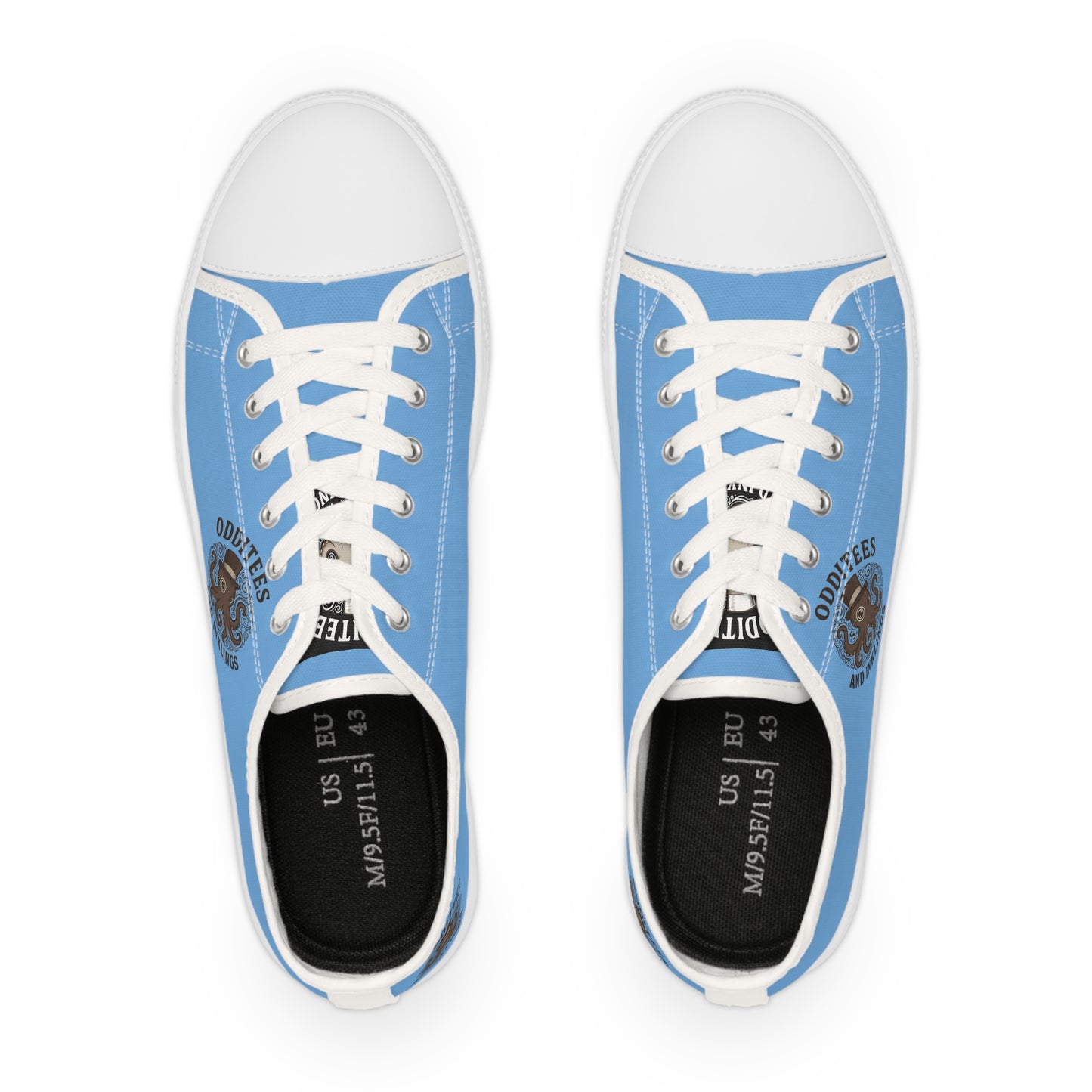 Men's Low Top Sneakers — Light Blue "Oktoberfest" Crest Casual Shoes