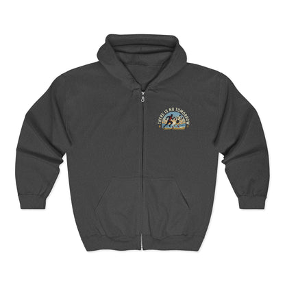 "There Is No Tomorrow" Underdog Montage Full- Zip Hoodie - Retro Fitness Training Full-Zip Sweatshirt