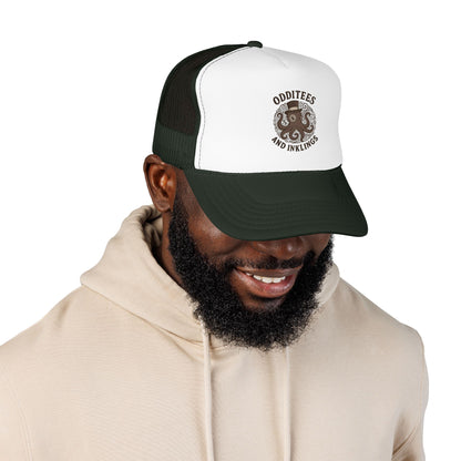 Octopus Logo Trucker Hat — "Odditees and Inklings" Foam Mesh Cap
