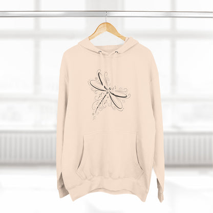 Dragonfly Minimalist Hoodie — Subtle Line Art Fleece Pullover