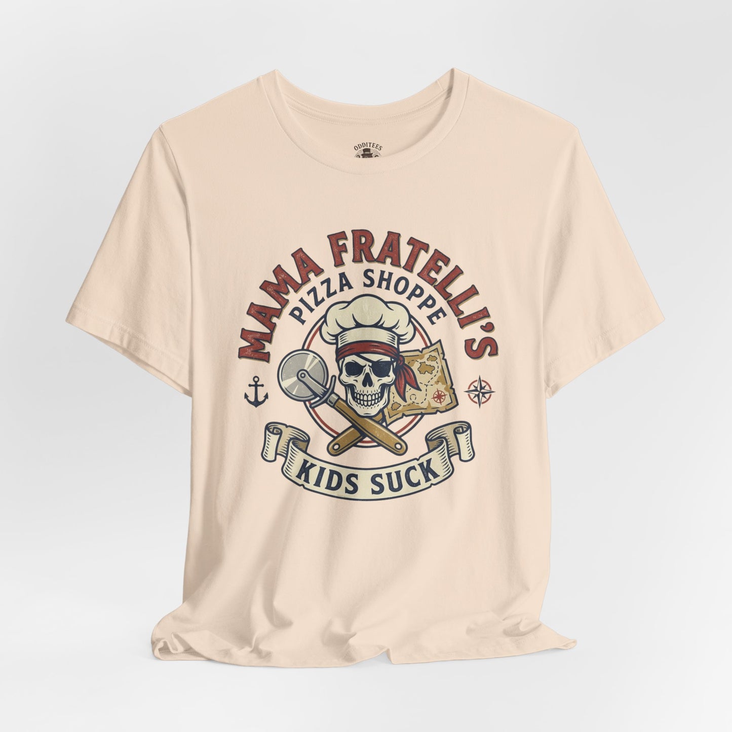 Kids Suck Pizza Tee — Mama Fratelli’s Pizza Shoppe Skull Graphic T-Shirt