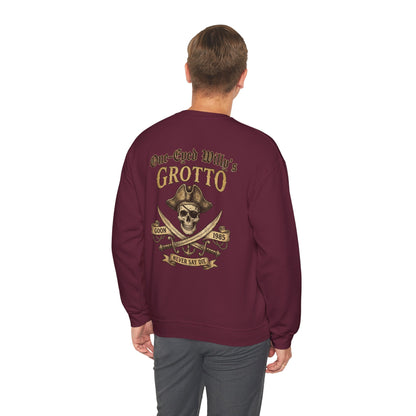 One-Eyed Willy’s Grotto Pirate Skull Crewneck Sweatshirt
