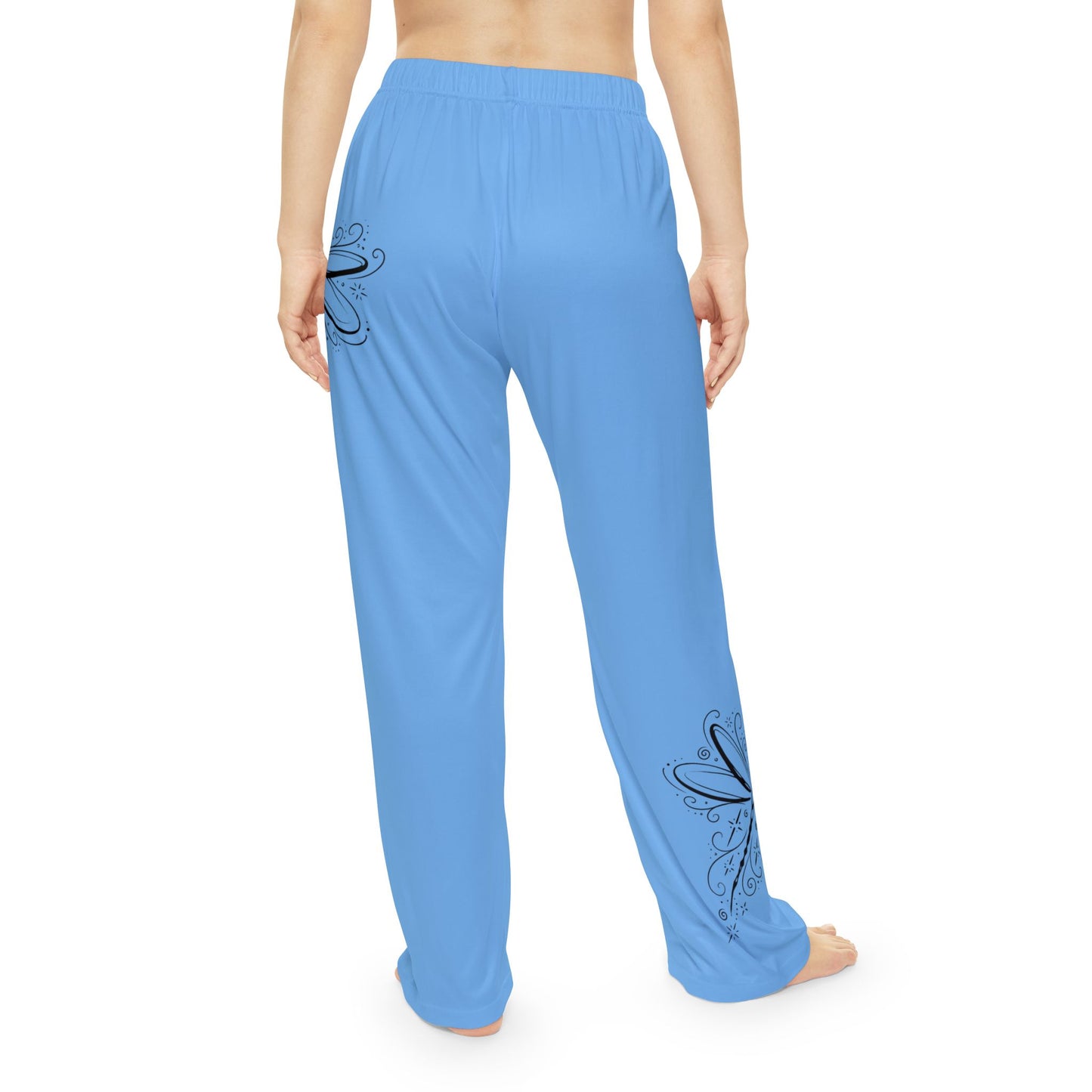 Butterfly Women's Loungewear Pajama Bottoms - Sky Blue