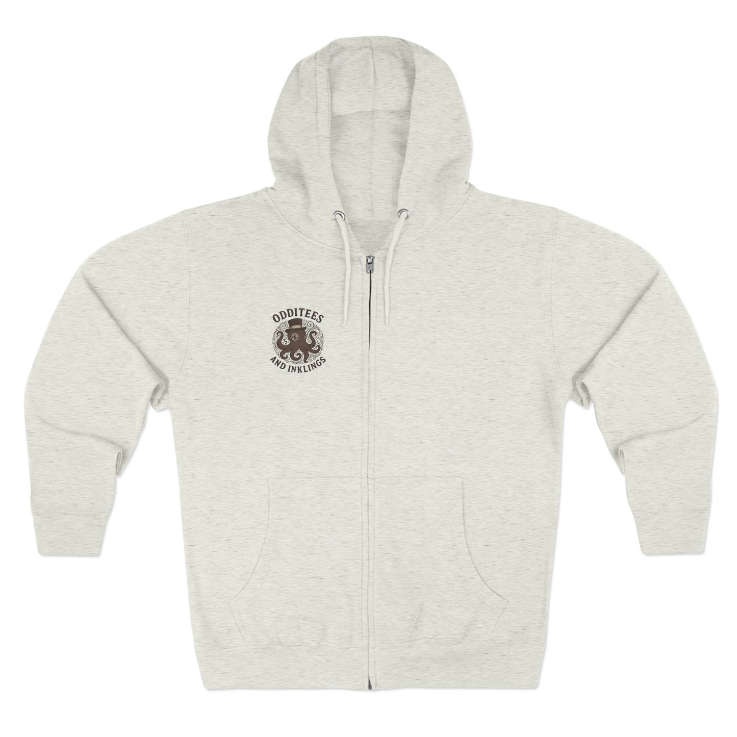 Octopus Logo Zip Hoodie — "Odditees and Inklings" Graphic Zip-Up