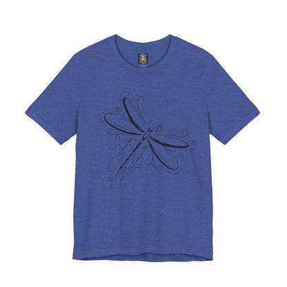 Dragonfly Line Art T-Shirt — Elegant Minimal Nature Tee