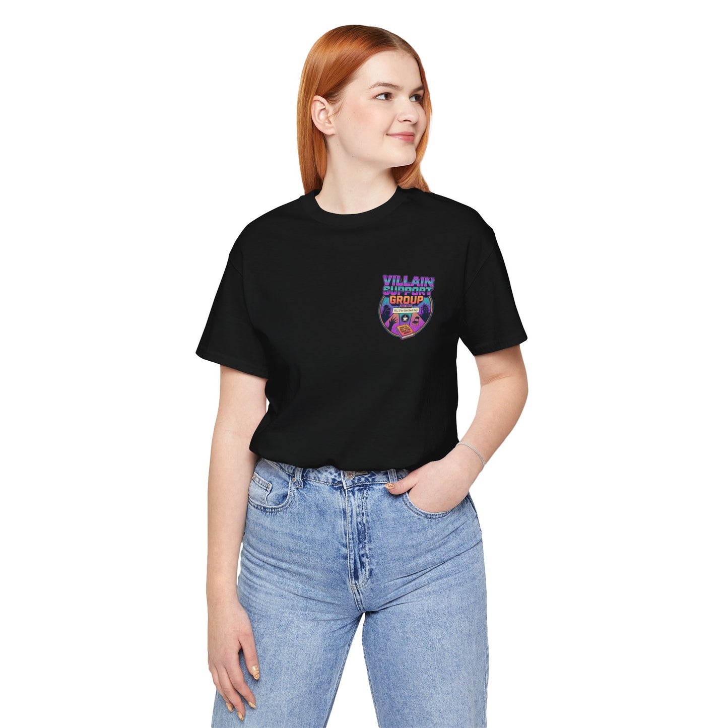 Villain Support Group Tee — Funny Supervillain Graphic T-Shirt
