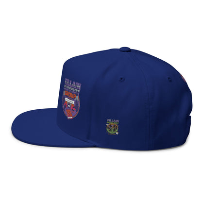Villain Support Group - Flat Bill Snapback Cap — Embroidered Vintage Badged
