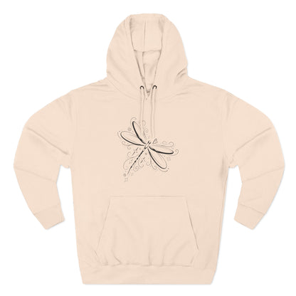 Dragonfly Minimalist Hoodie — Subtle Line Art Fleece Pullover