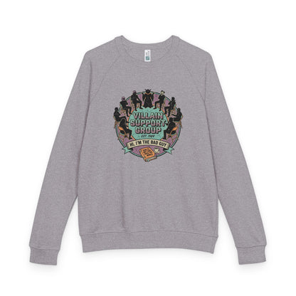 Villain Support Group Crewneck Sweatshirt — Fun Retro Graphic Pullover (We’re the Bad Guys)
