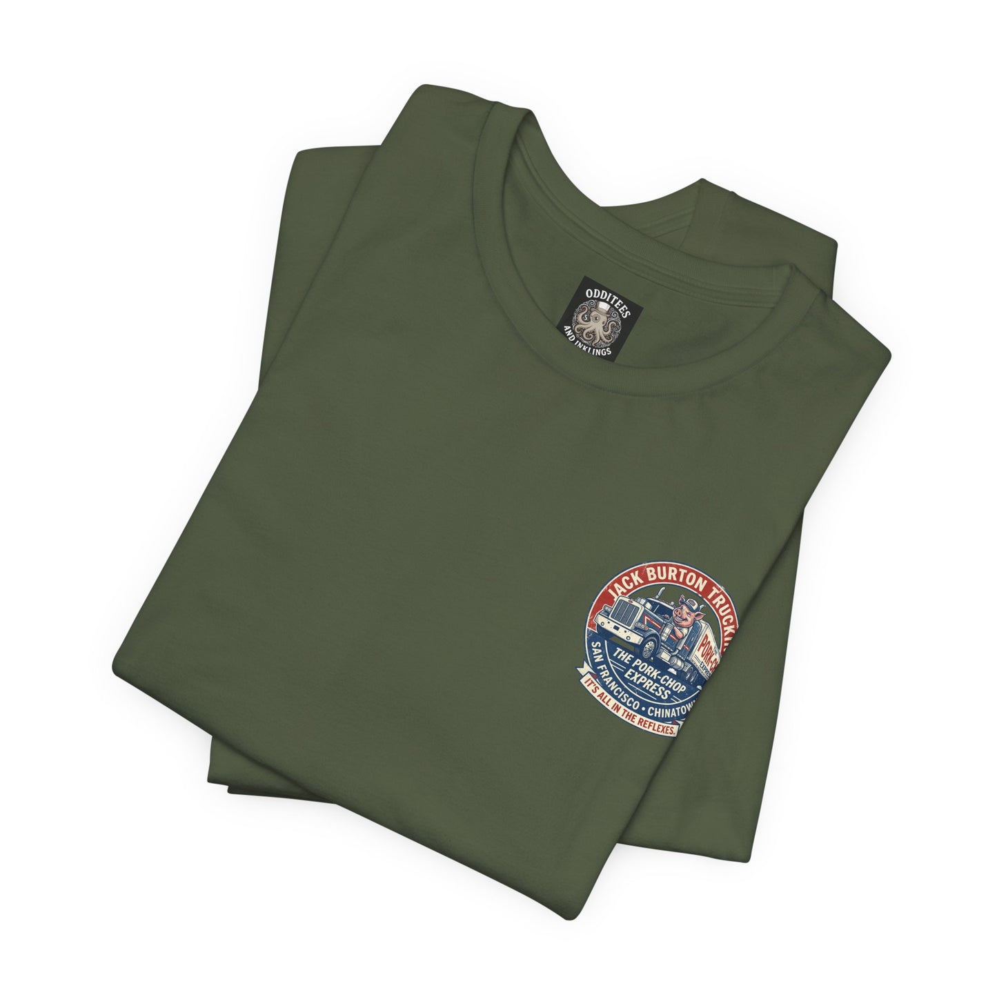 Truck Driver Graphic Tee — "Jack Burton Trucking: The Pork-Chop Express" Vintage San Francisco Design