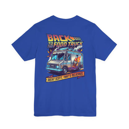 Back to the Food Truck Future Tee — 88mph Hot Sauce 80's Food Truck Graphic T-Shirt