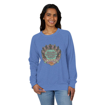 Villain Support Group Crewneck Sweatshirt — Fun Retro Graphic Pullover (We’re the Bad Guys)