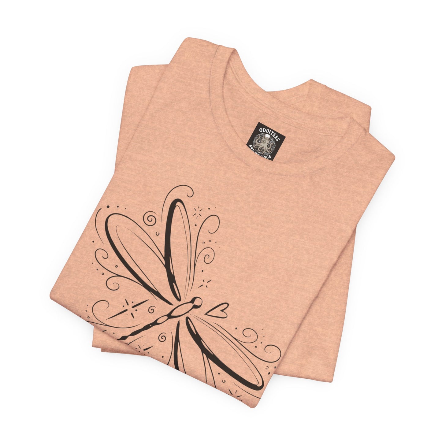 Dragonfly Line Art T-Shirt — Elegant Minimal Nature Tee