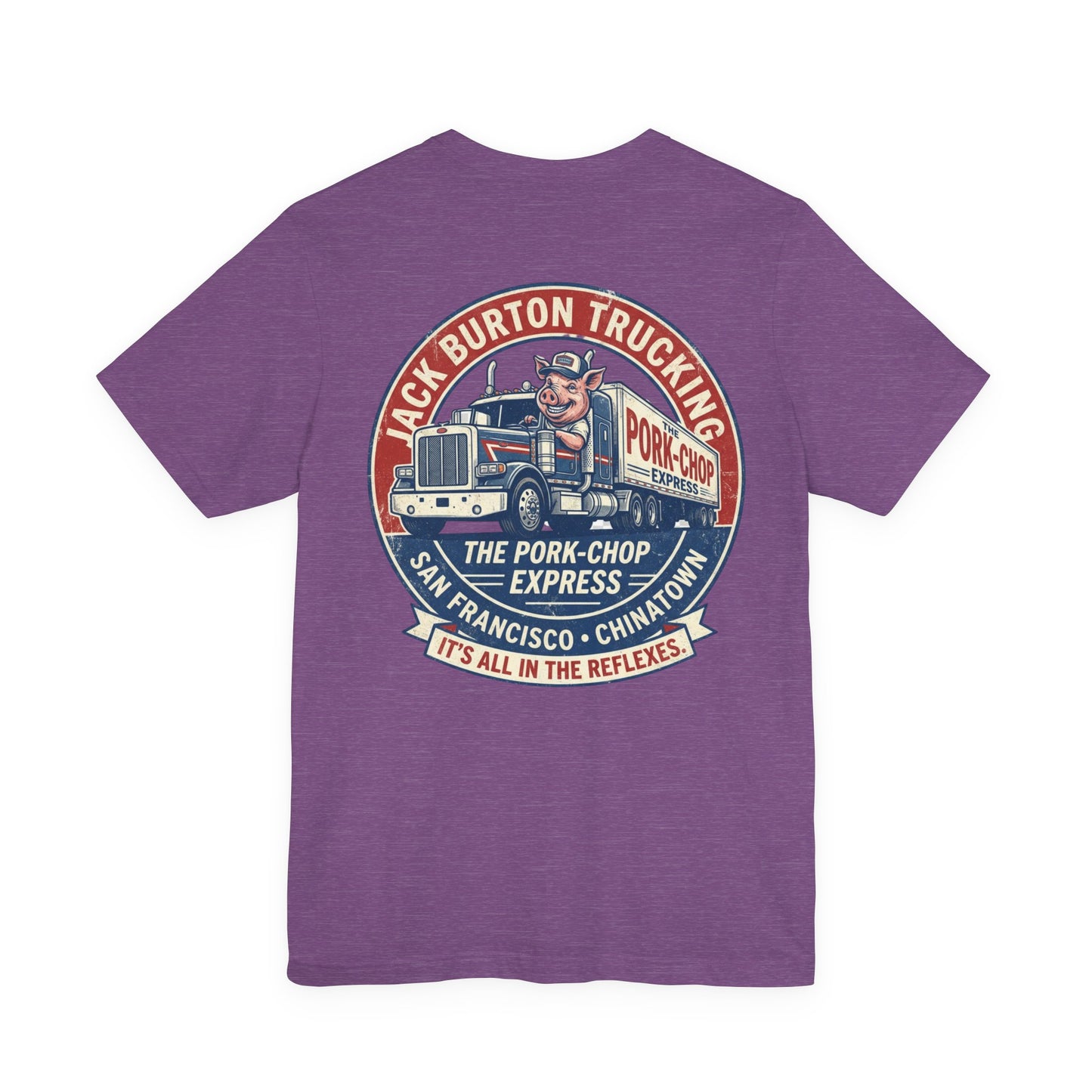Trucking T‑Shirt — "Jack Burton Trucking: The Pork-Chop Express" Retro Logo Tee
