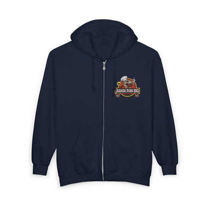 Jurassic Pork BBQ Zip-Up Hoodie — Franchise Owner Full-Zip Hoodie