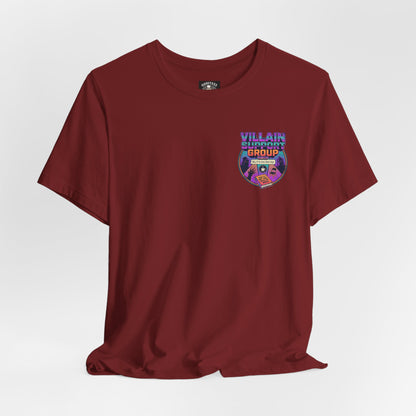 Villain Support Group T-Shirt — Funny Retro Supervillain Meetup Tee