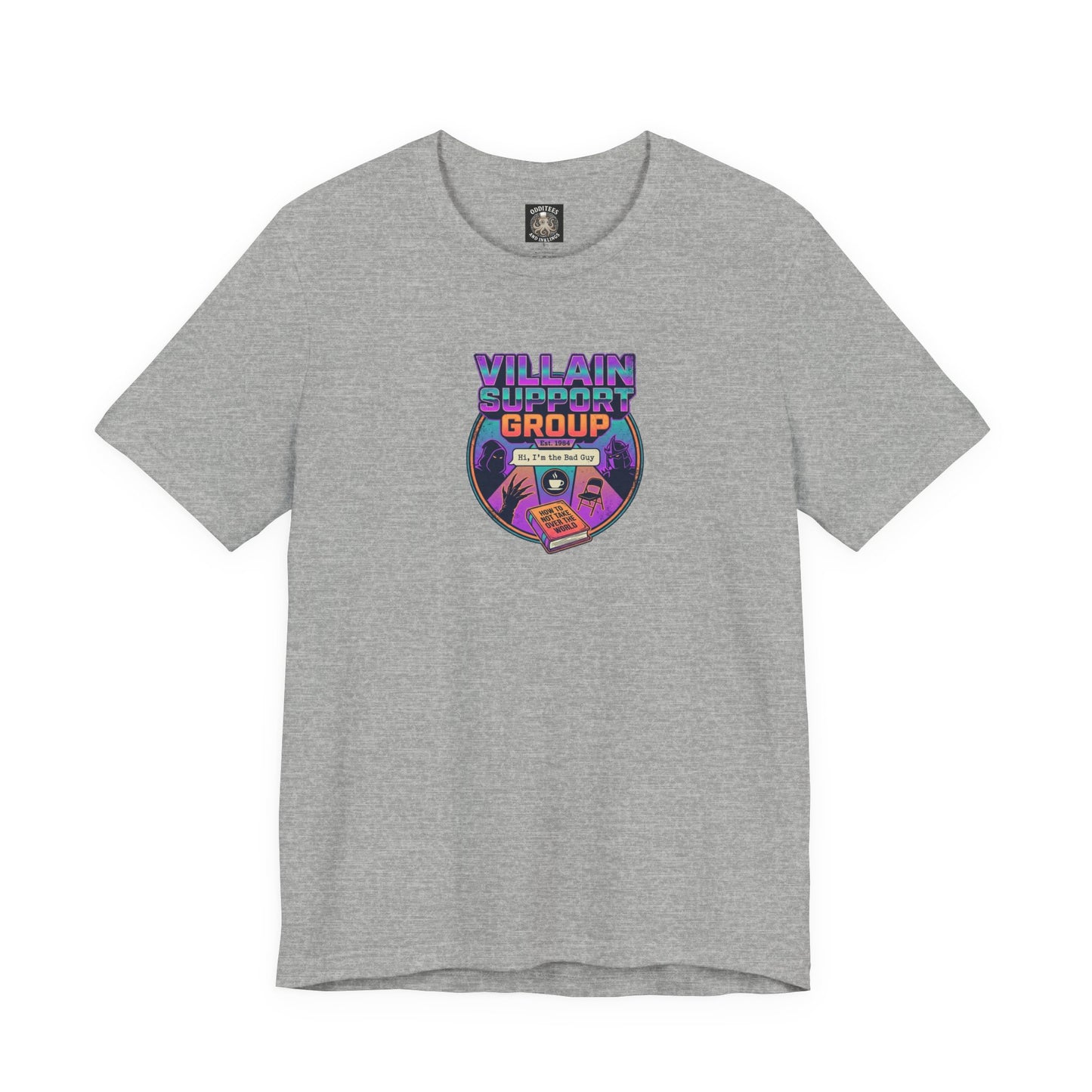 Villain Support Group T-Shirt — Funny Retro Supervillain Club Tee