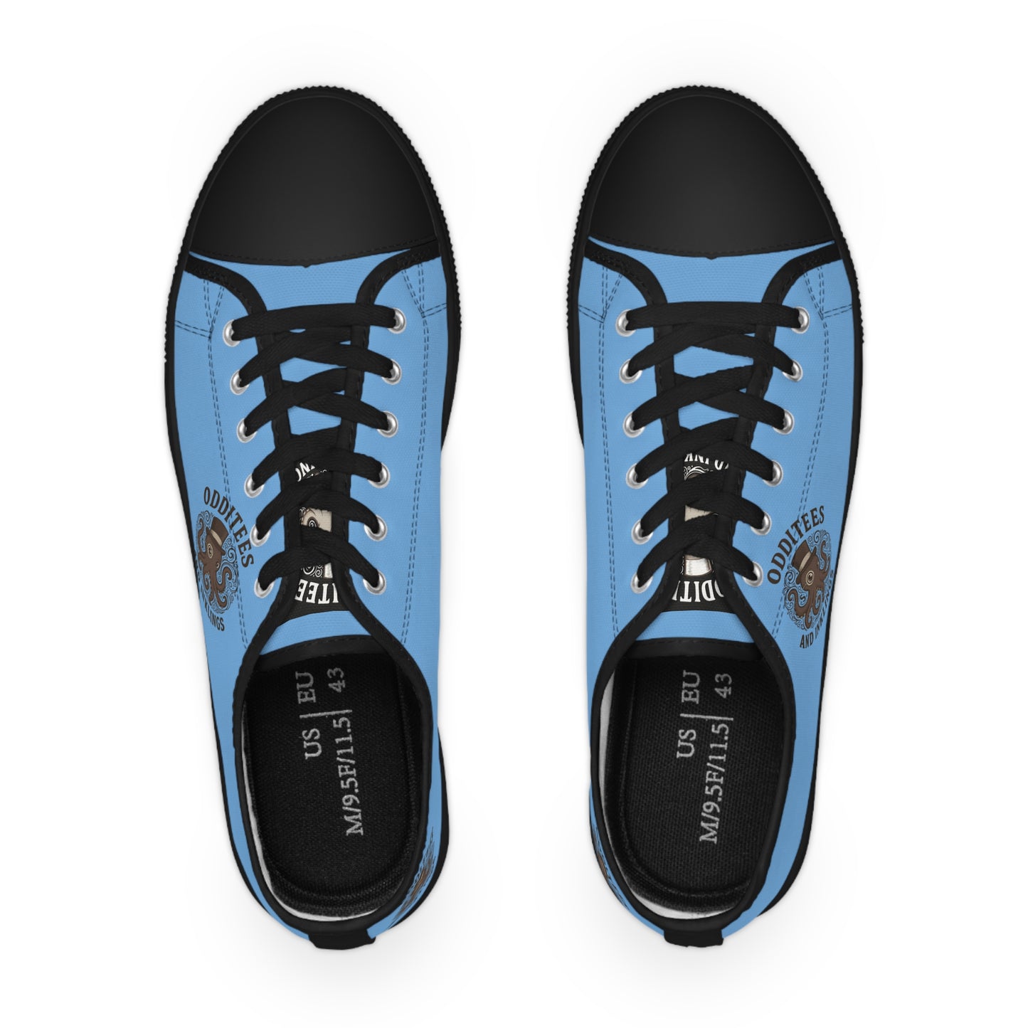 Men's Low Top Sneakers — Light Blue "Oktoberfest" Crest Casual Shoes