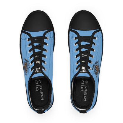 Men's Low Top Sneakers — Light Blue "Oktoberfest" Crest Casual Shoes