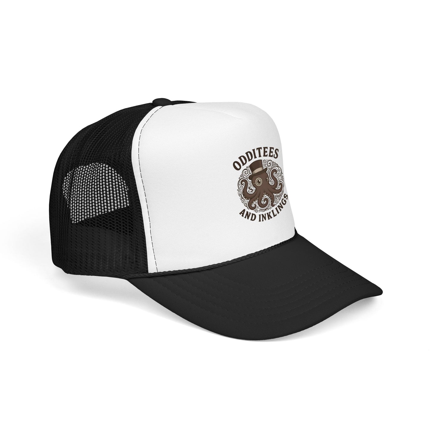 Octopus Logo Trucker Hat — "Odditees and Inklings" Foam Mesh Cap