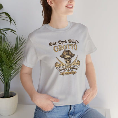 One-Eyed Willy's Grotto Pirate Skull T-Shirt — 80's Treasure Map Tee