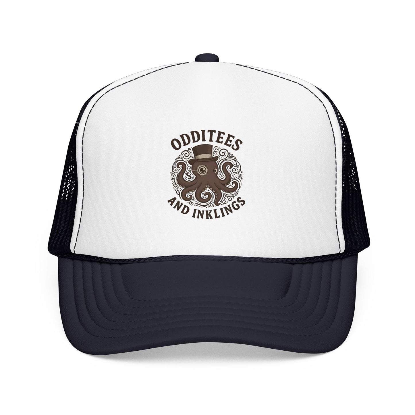 Octopus Logo Trucker Hat — "Odditees and Inklings" Foam Mesh Cap