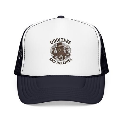 Octopus Logo Trucker Hat — "Odditees and Inklings" Foam Mesh Cap