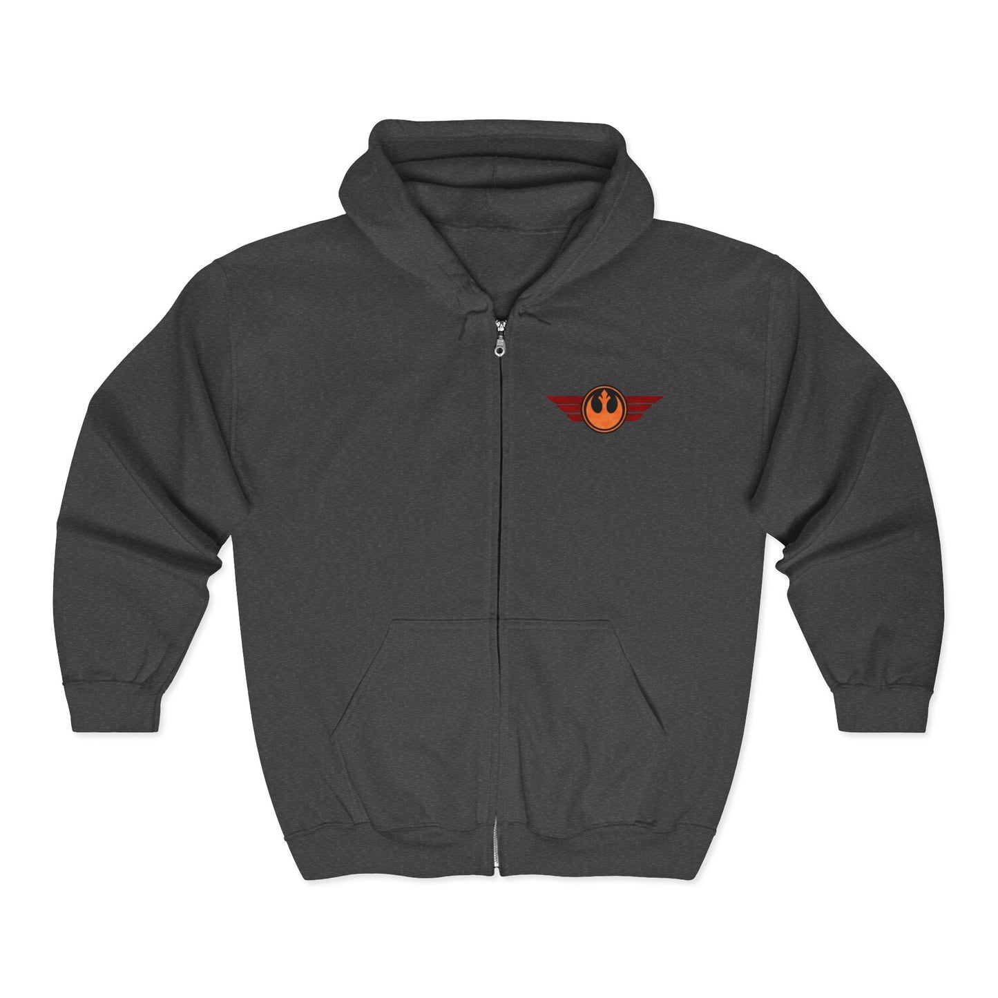 Rebel Wings Zip Hoodie — Vintage Pilot Emblem Full‑Zip Hoodie