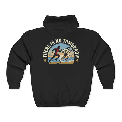 "There Is No Tomorrow" Underdog Montage Full- Zip Hoodie - Retro Fitness Training Full-Zip Sweatshirt