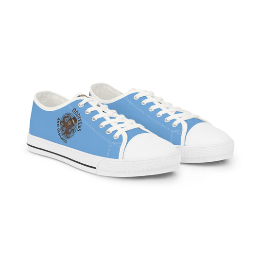Men's Low Top Sneakers — Light Blue "Oktoberfest" Crest Casual Shoes