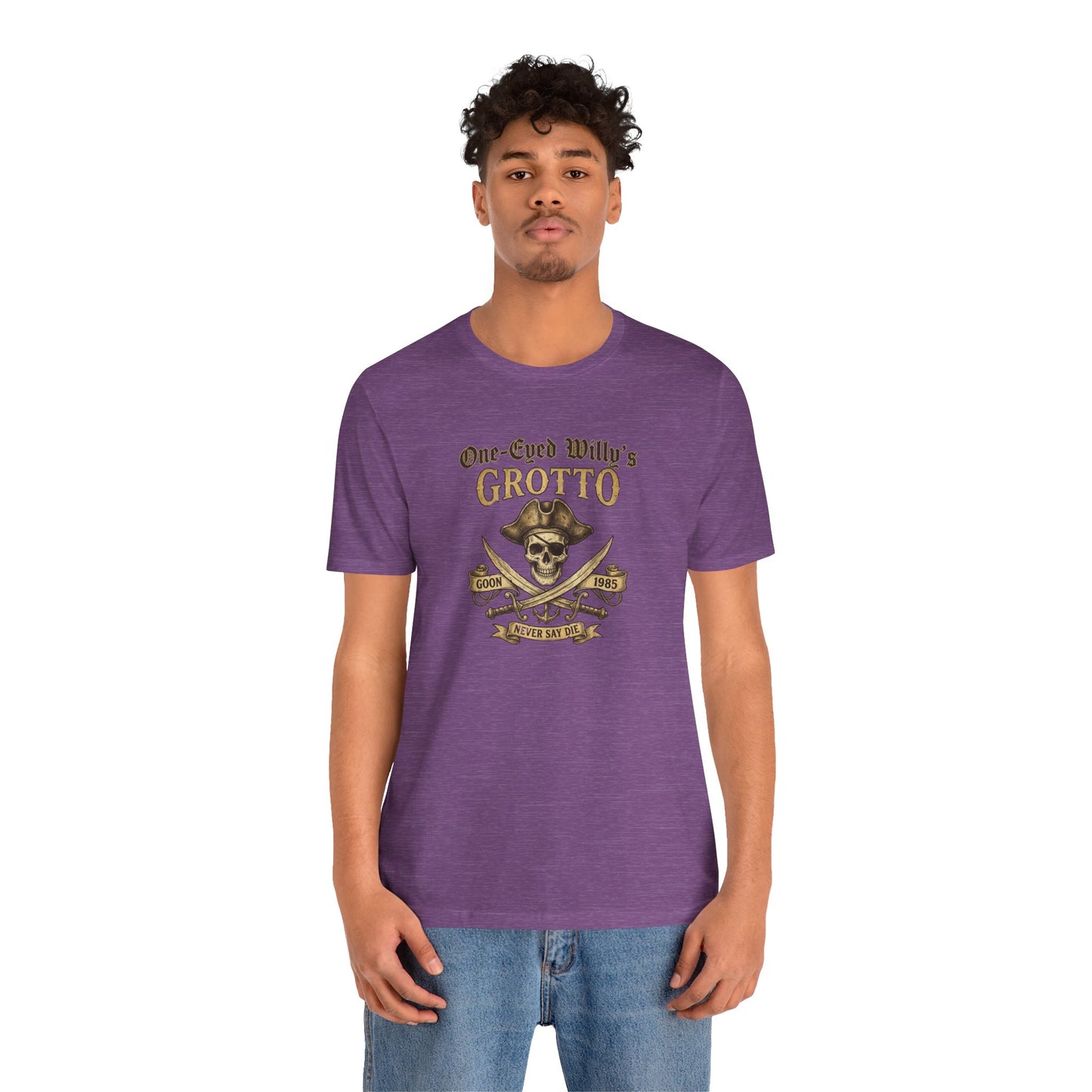One-Eyed Willy's Grotto Pirate Skull T-Shirt — 80's Treasure Map Tee