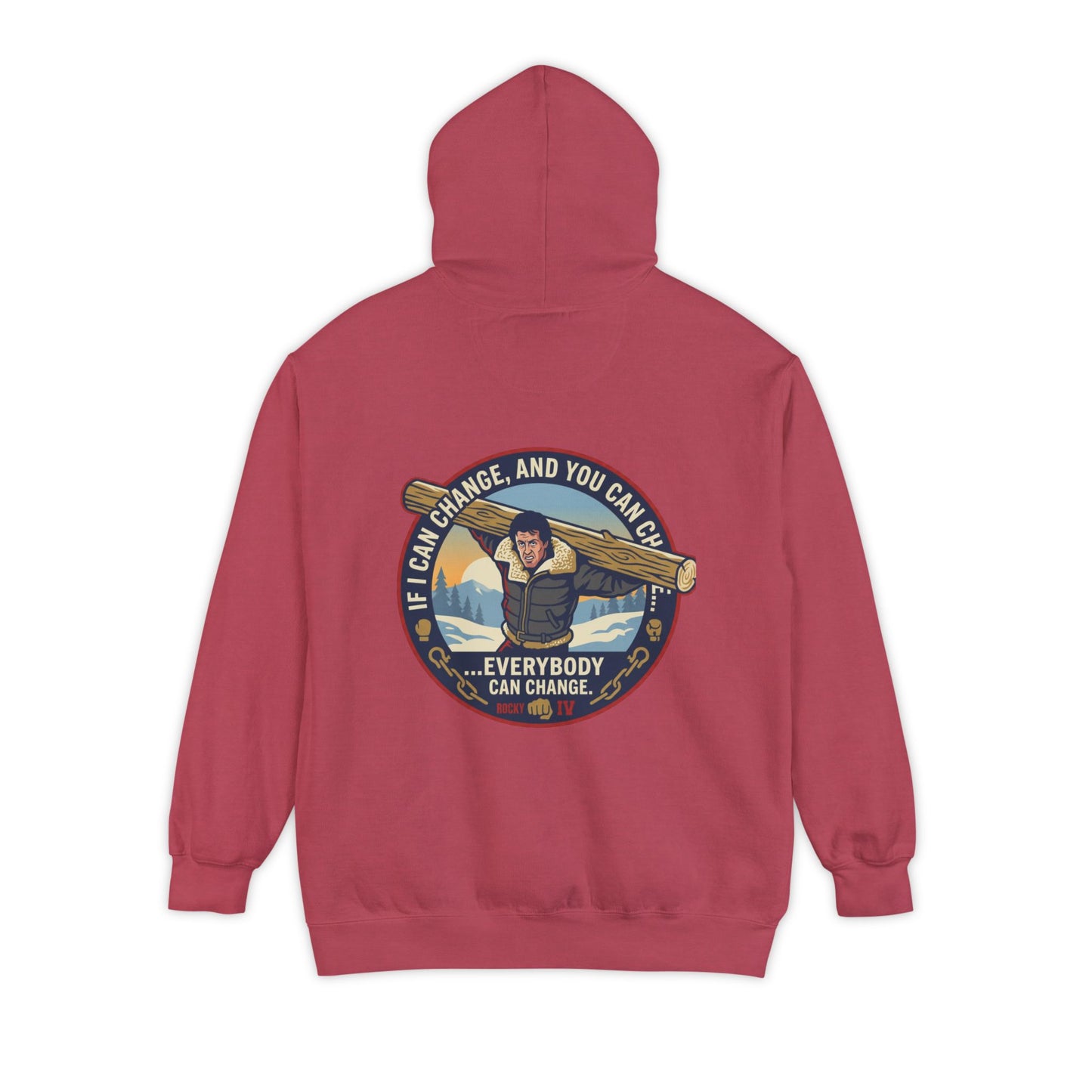 "Everybody Can Change" Underdog Montage Training Hoodie — 90's Retro Boxing Champ Inspiration Hoodie
