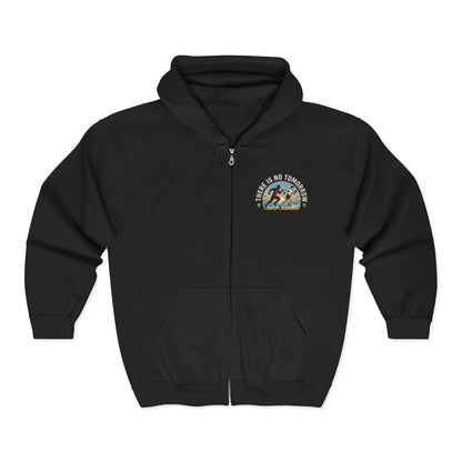 "There Is No Tomorrow" Underdog Montage Full- Zip Hoodie - Retro Fitness Training Full-Zip Sweatshirt