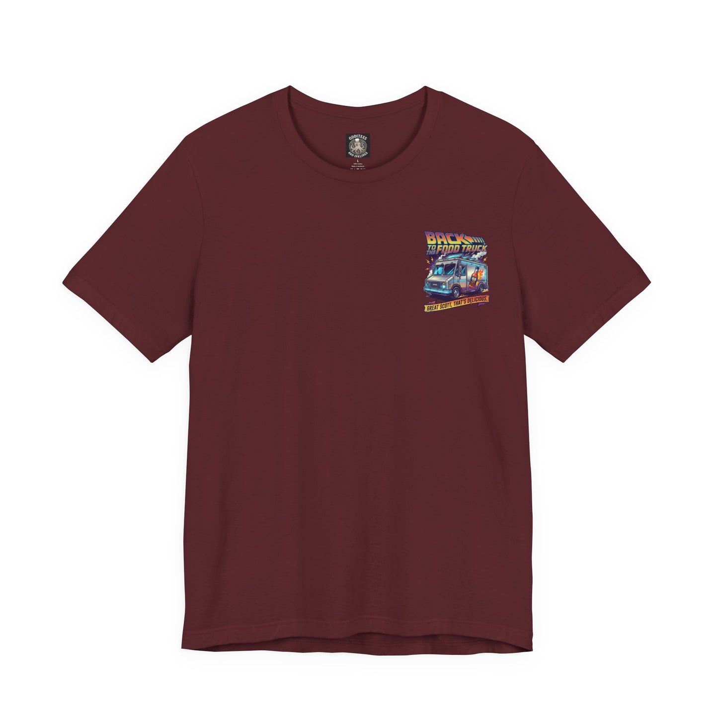 Back to the Food Truck Future Tee — 88mph Hot Sauce 80's Food Truck Graphic T-Shirt