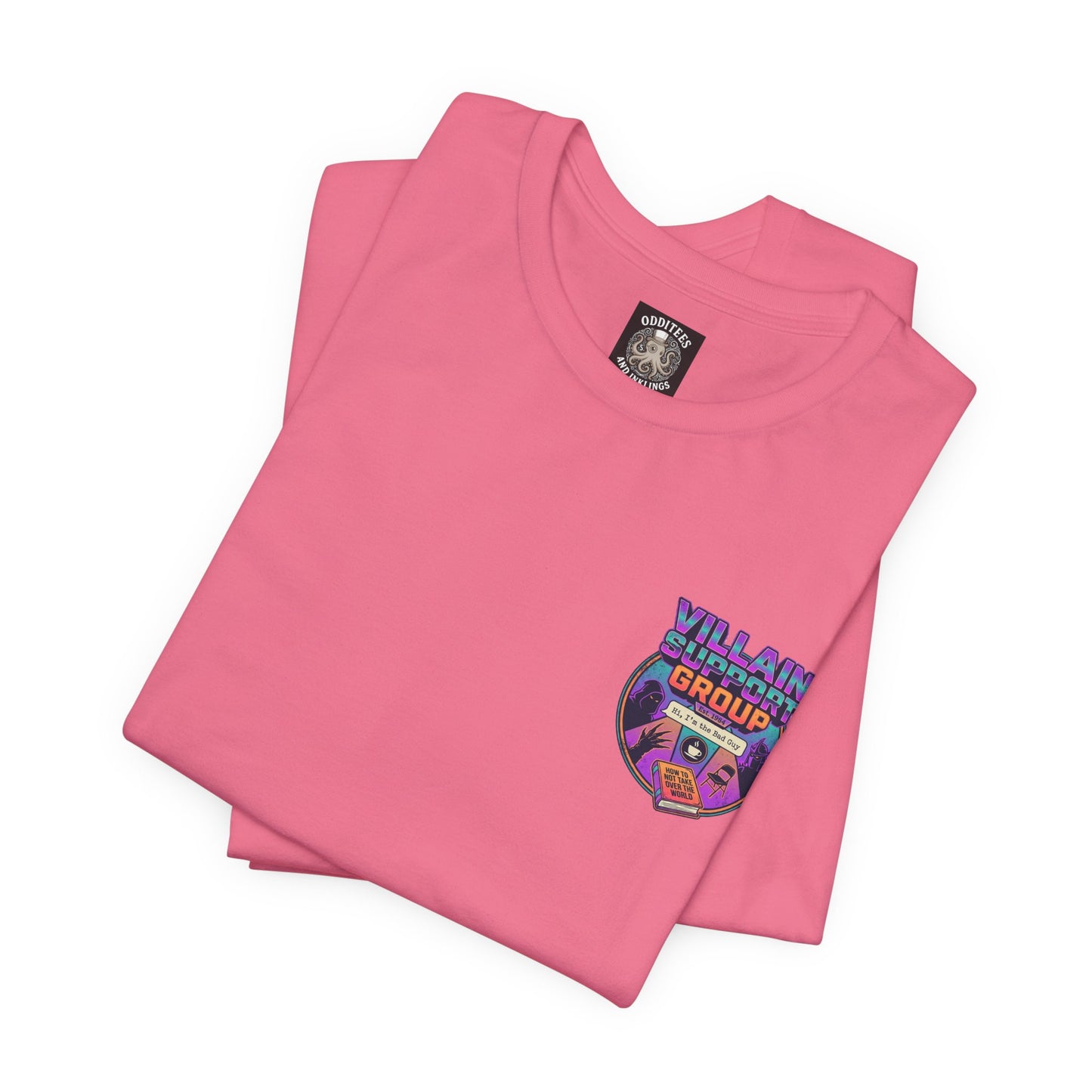 Villain Support Group Tee — Funny Supervillain Graphic T-Shirt
