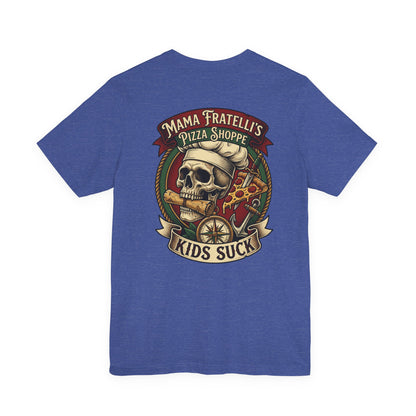 Mama Fratelli's Pizza Shoppe "By The Slice Graphic Tee" - 80's Movie Fandom T-Shirt
