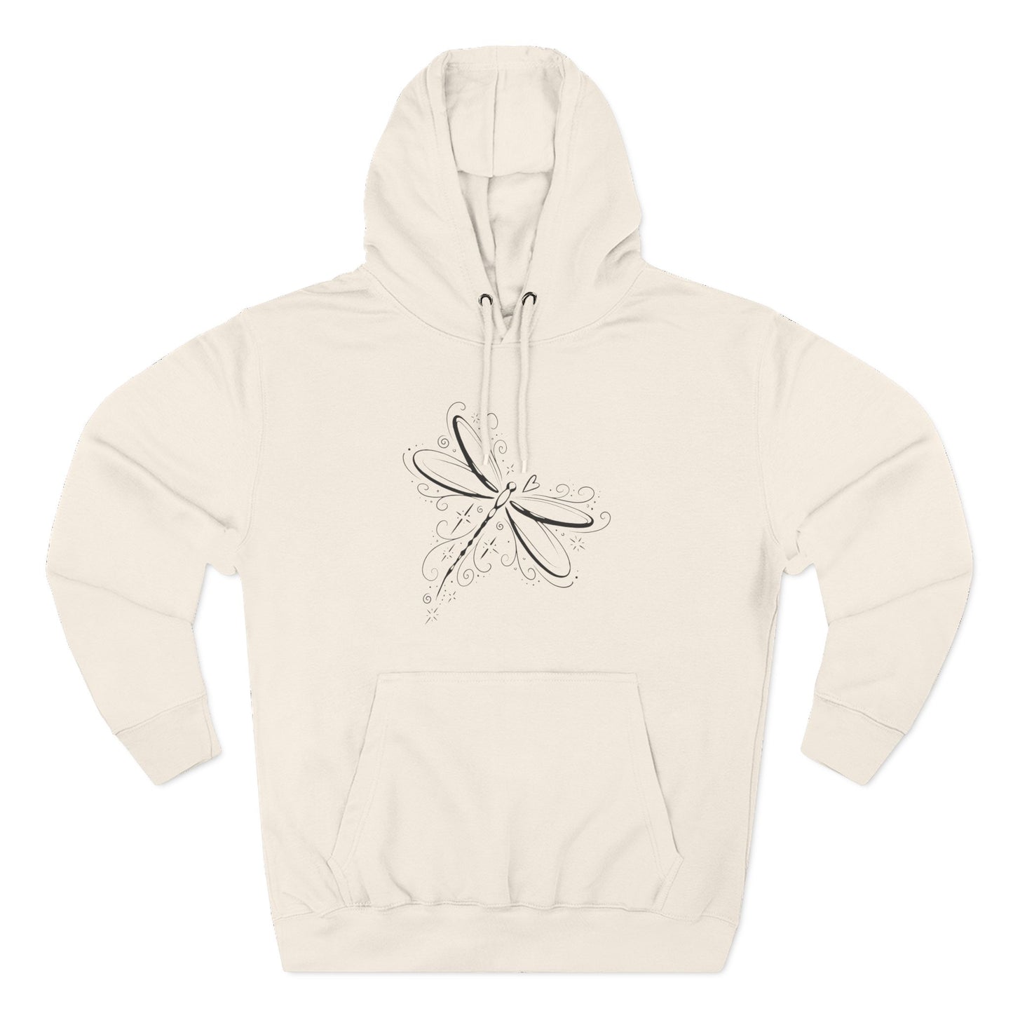 Dragonfly Minimalist Hoodie — Subtle Line Art Fleece Pullover