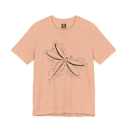 Dragonfly Line Art T-Shirt — Elegant Minimal Nature Tee