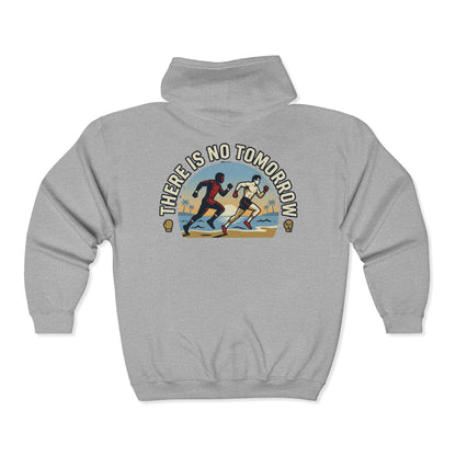 "There Is No Tomorrow" Underdog Montage Full- Zip Hoodie - Retro Fitness Training Full-Zip Sweatshirt