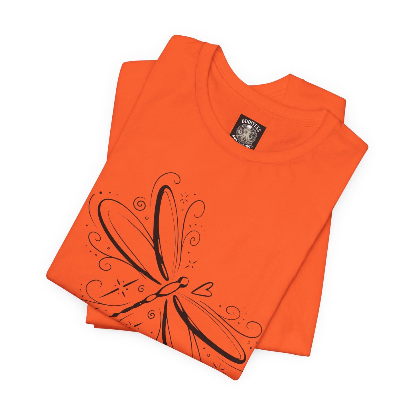 Dragonfly Line Art T-Shirt — Elegant Minimal Nature Tee