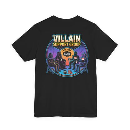 Villain Support Group T-Shirt — Funny Retro Supervillain Meetup Tee